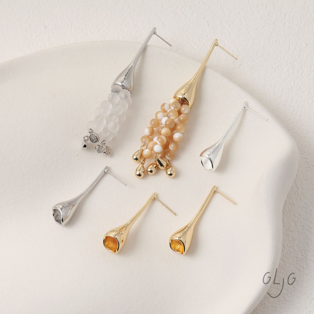 Jewelry Making Head Pins - 2PCS Dainty Horn Flower Ear Studs