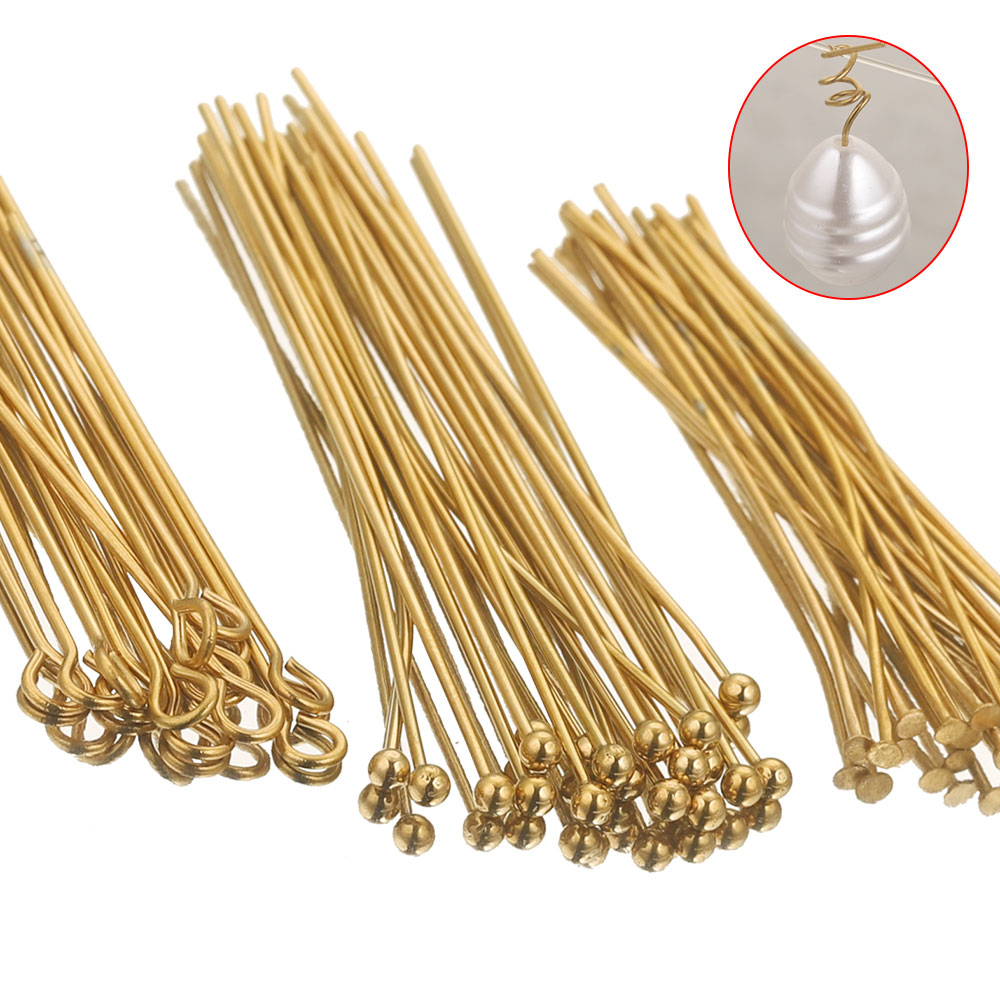 Jewelry Making Head Pins - 20pcs 20-70MM PVD Stainless Steel Eye