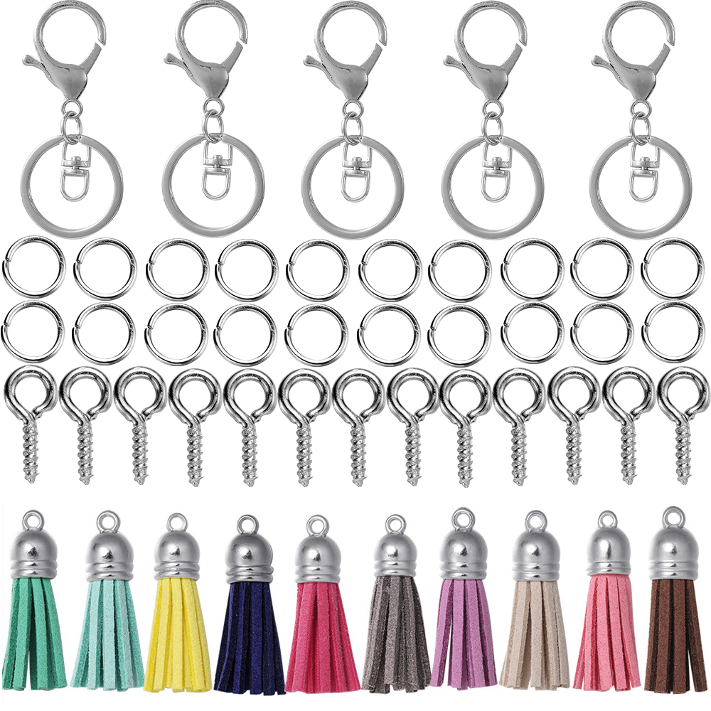 Jewelry Making Rivets - 65Pcs/Set Keychain with Key Rings Jump