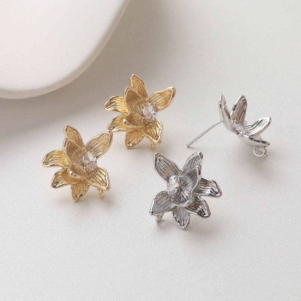 Jewelry Making Head Pins - 4PCS Dainty Flower Ear Studs Earrings