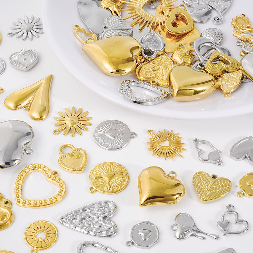 5pcs Golden Stainless Steel Co - Jewelry Making For Couples ulasan dan harga