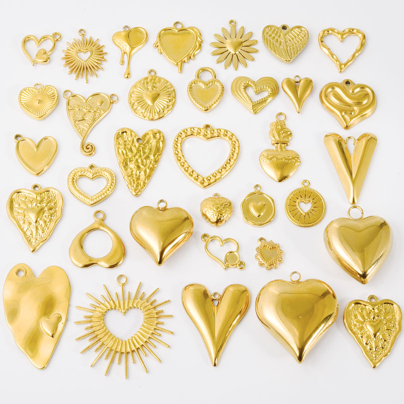 5pcs Golden Stainless Steel Co - Jewelry Making For Couples ulasan dan harga