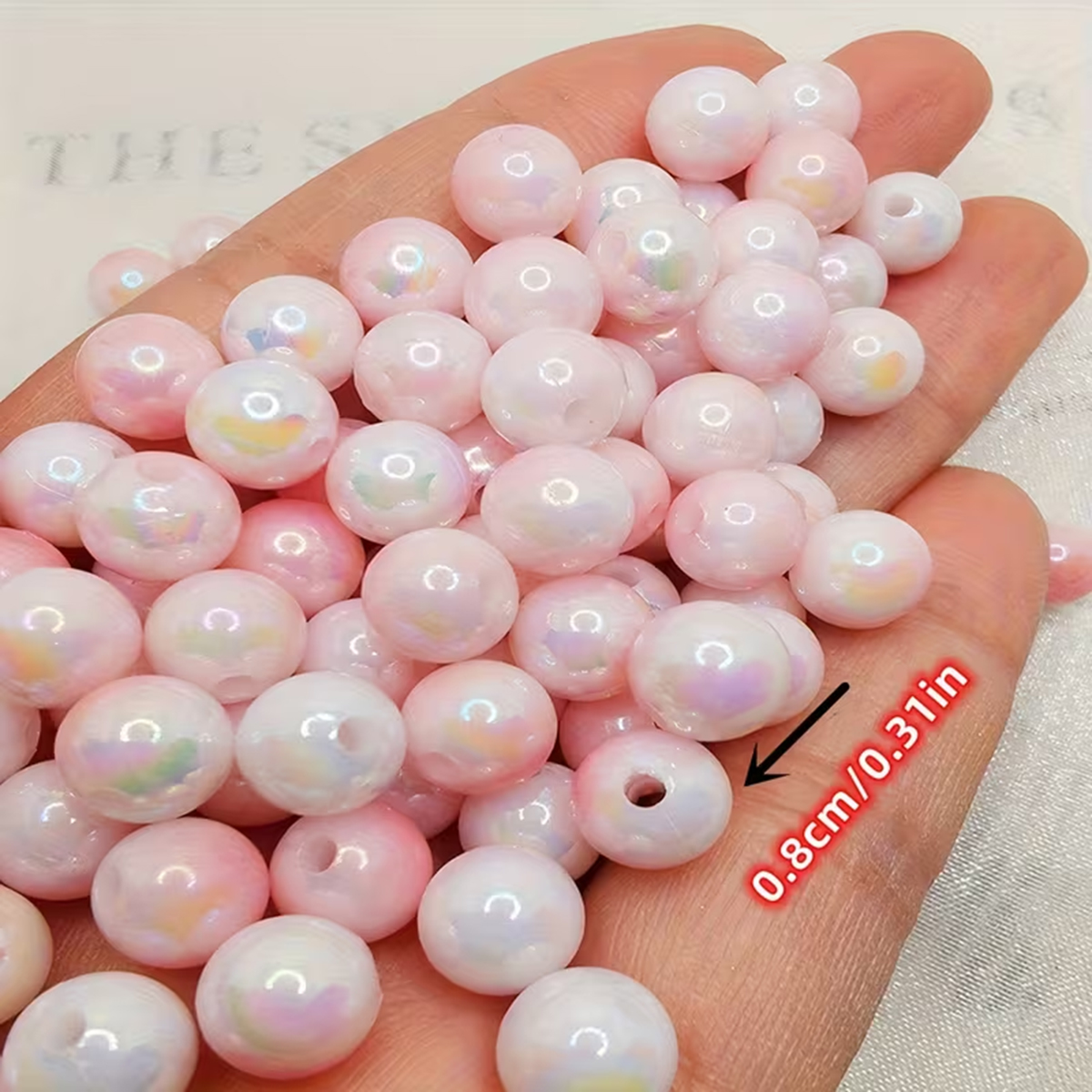8mm 100pcs Pink Cute And Beaut - Jewelry Making For Couples ulasan dan harga