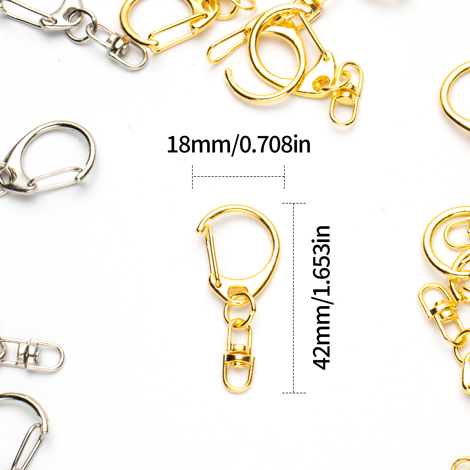 5pcs D Snap Hook Keychain Ring - Jewelry Making Ring Tool ulasan dan harga