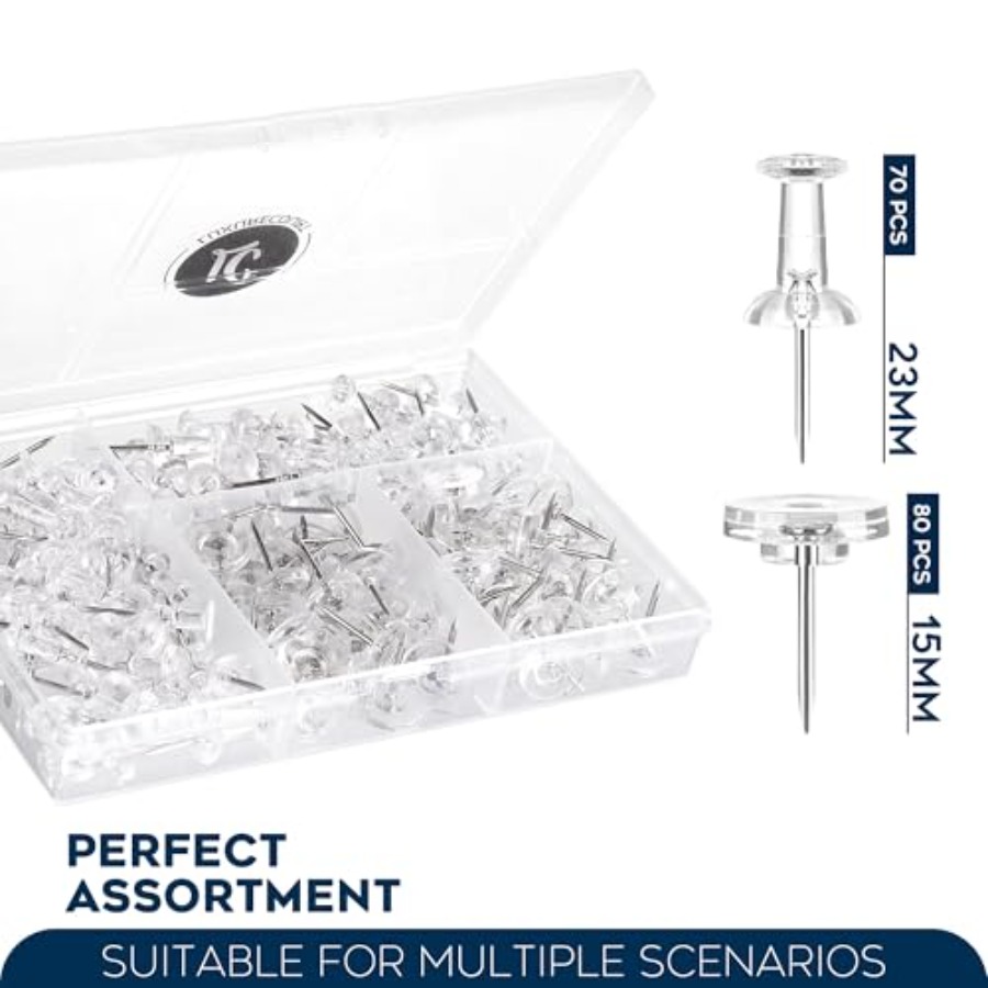 150 Pack Assorted Clear Push P - Head Pin Assorted ulasan dan harga
