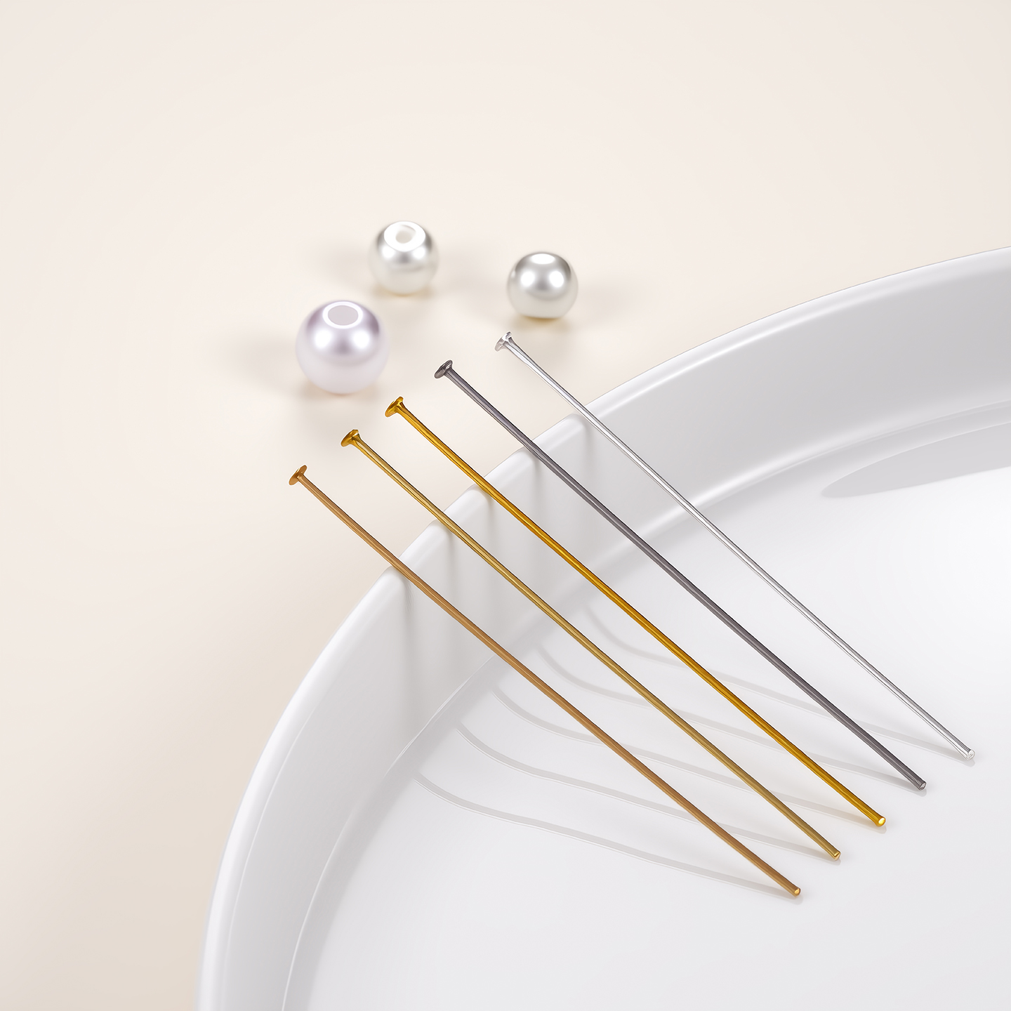 50Pcs 18K Gold Plated Flat Hea - Jewelry Making Head Pins ulasan dan harga