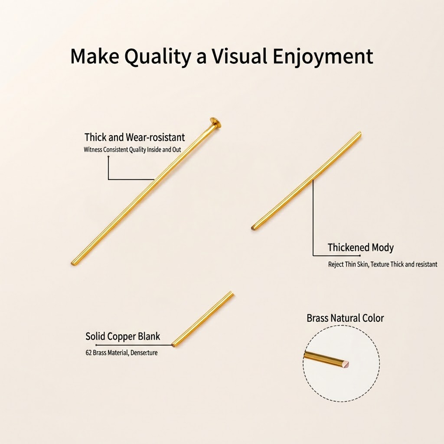 50Pcs 18K Gold Plated Flat Hea - Jewelry Making Head Pins ulasan dan harga