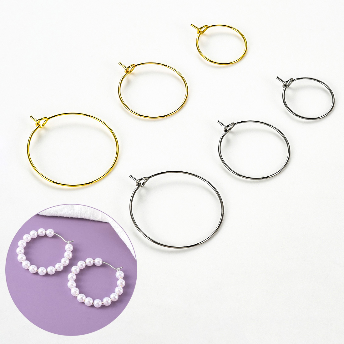 20Pcs Stainless Steel Round Ea - Jewelry Making Yarn ulasan dan harga