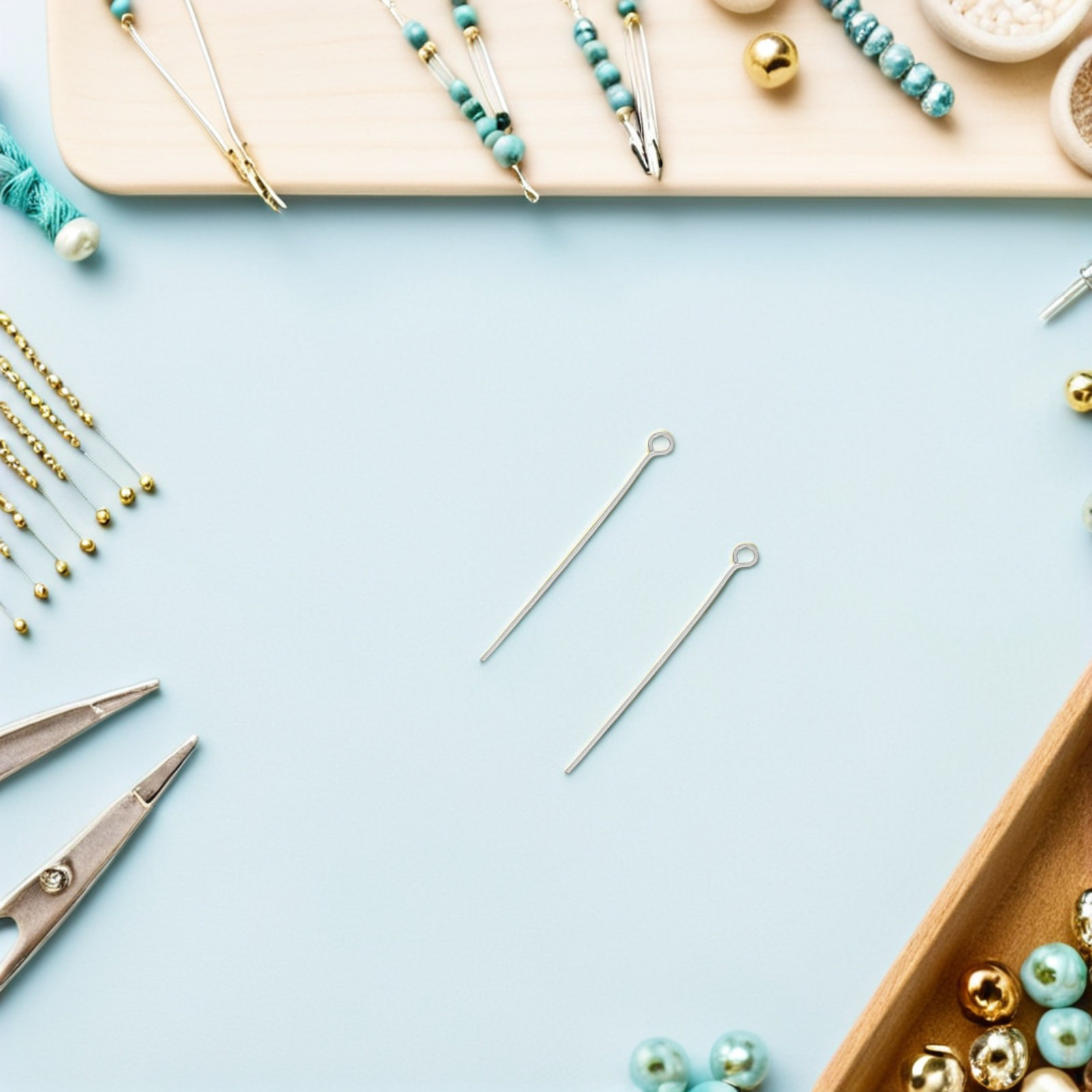 300Pcs Stainless Steel Open Ey - Jewelry Making Head Pins ulasan dan harga