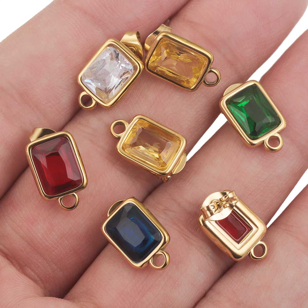 4pcs Stainless Steel Gold Plat - Jewelry Making Rivets ulasan dan harga