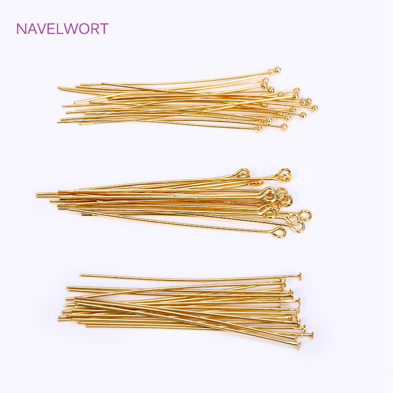 50pcs/Lot 18K Gold Plated Pins - Jewelry Making Rivets ulasan dan harga