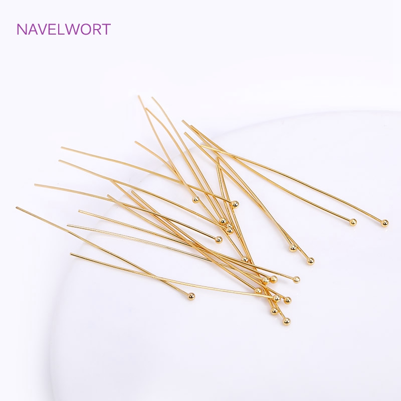 50pcs/Lot 18K Gold Plated Pins - Jewelry Making Rivets ulasan dan harga