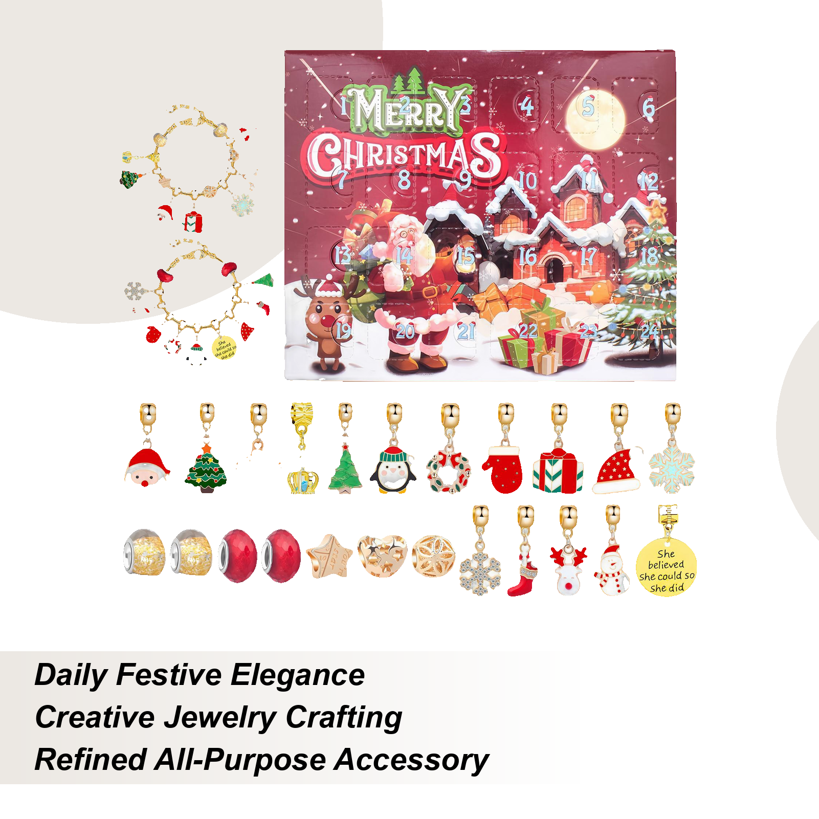Christmas Bracelet Beaded Adve - Jewelry Making Advent Calendar ulasan dan harga