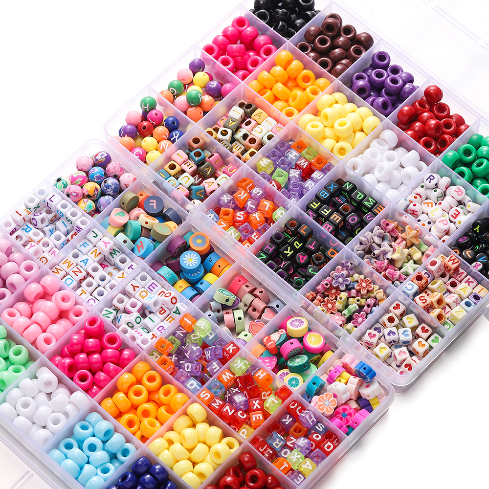 680pcs/Box Colorful Acrylic Po - Jewelry Making Kit For Kids ulasan dan harga