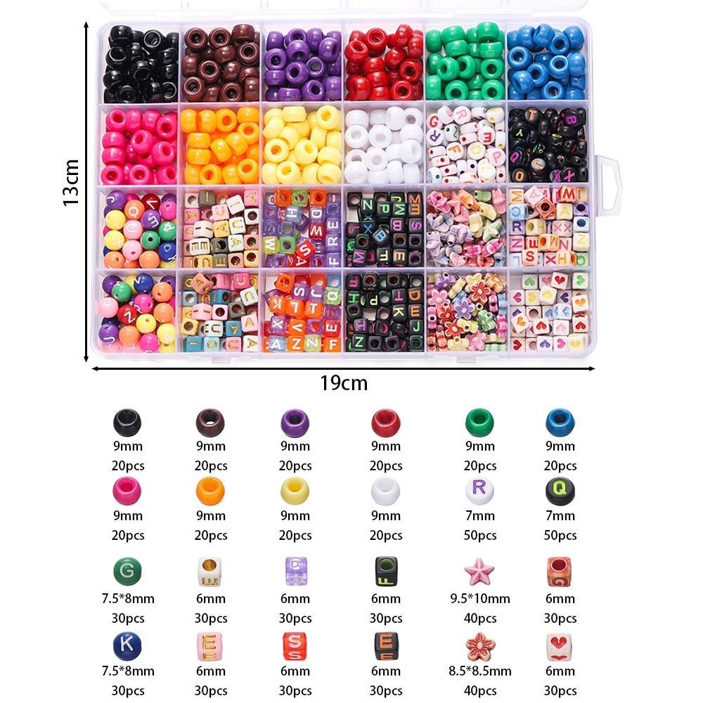 680pcs/Box Colorful Acrylic Po - Jewelry Making Kit For Kids ulasan dan harga