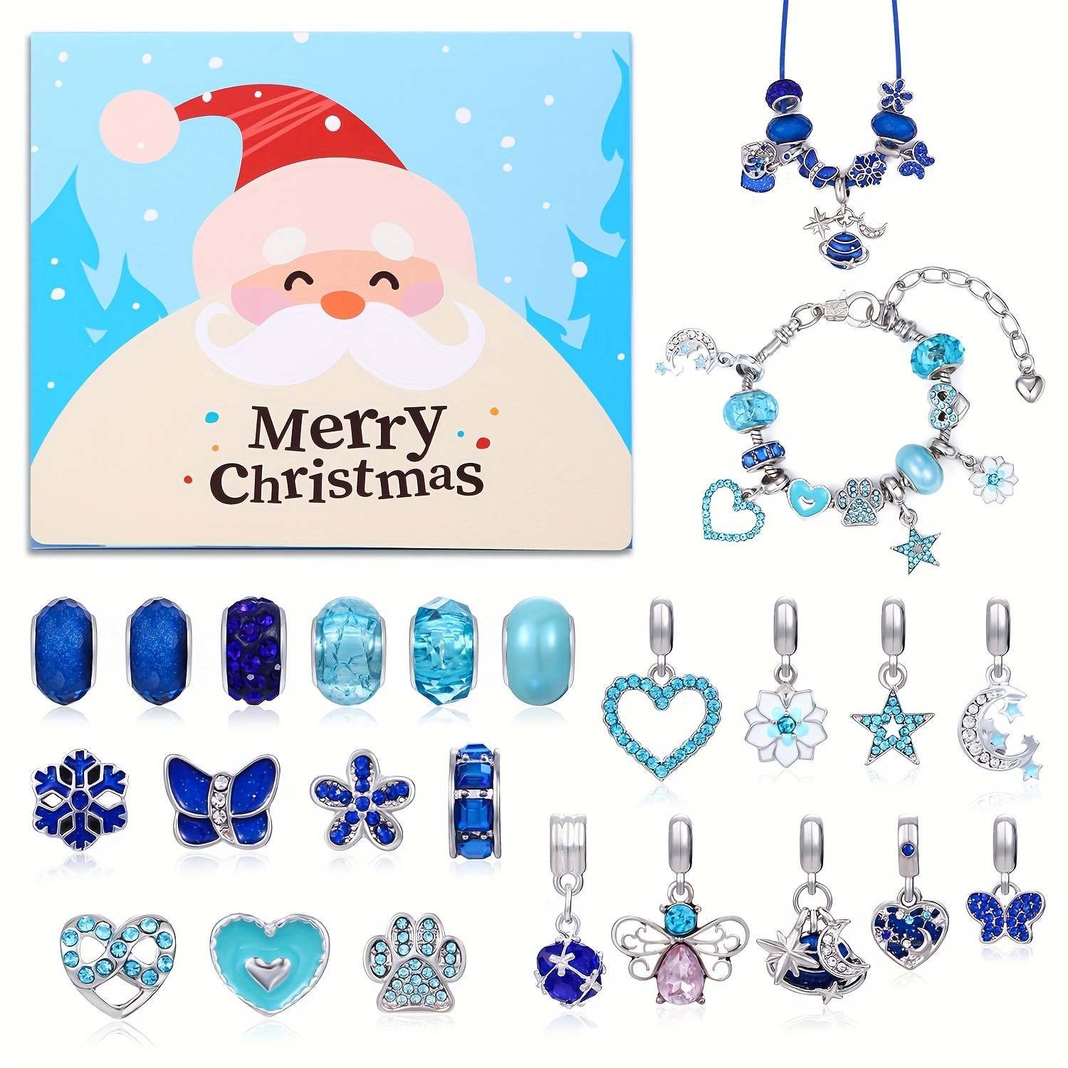 Blue Santa Claus Series Countd - Jewelry Making Advent Calendar ulasan dan harga