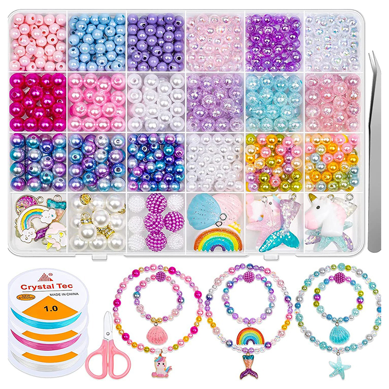 Rainbow ABS Pearl Beads Kit Gr - Jewelry Making Kit For Kids ulasan dan harga