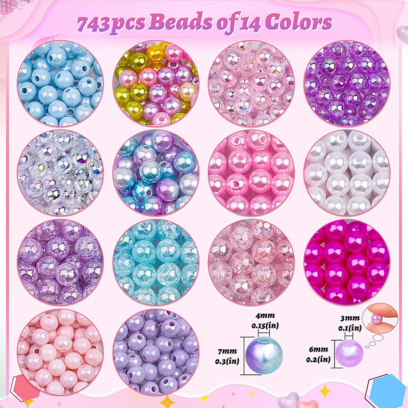 Rainbow ABS Pearl Beads Kit Gr - Jewelry Making Kit For Kids ulasan dan harga