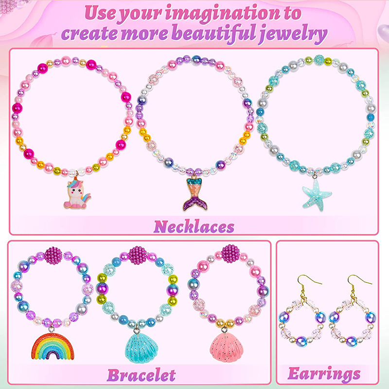 Rainbow ABS Pearl Beads Kit Gr - Jewelry Making Kit For Kids ulasan dan harga