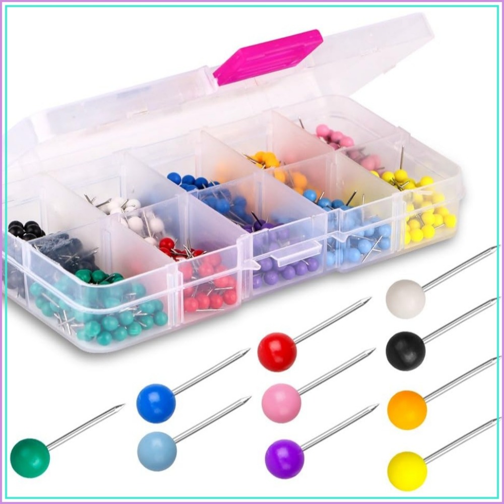 600pcs Colorful Push Pins, 1/8 - Head Pin Assorted ulasan dan harga