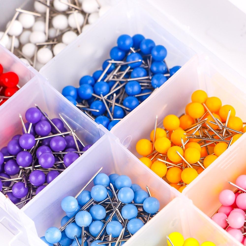 600pcs Colorful Push Pins, 1/8 - Head Pin Assorted ulasan dan harga