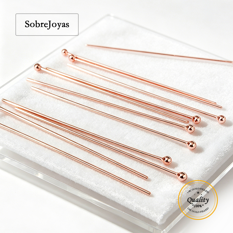 14K Rose Gold Filled Ball Head - Jewelry Making Head Pins ulasan dan harga