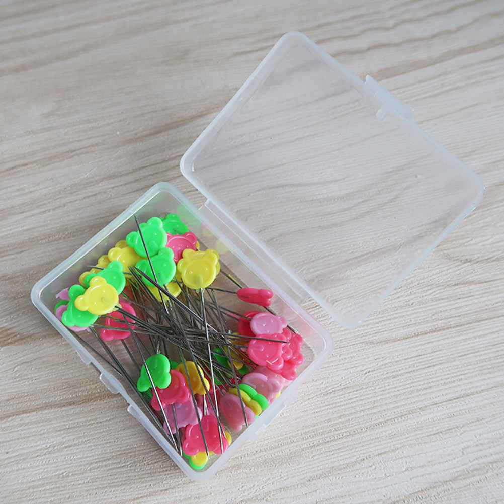 50Pcs Assorted Color Flat Bear - Head Pin Assorted ulasan dan harga