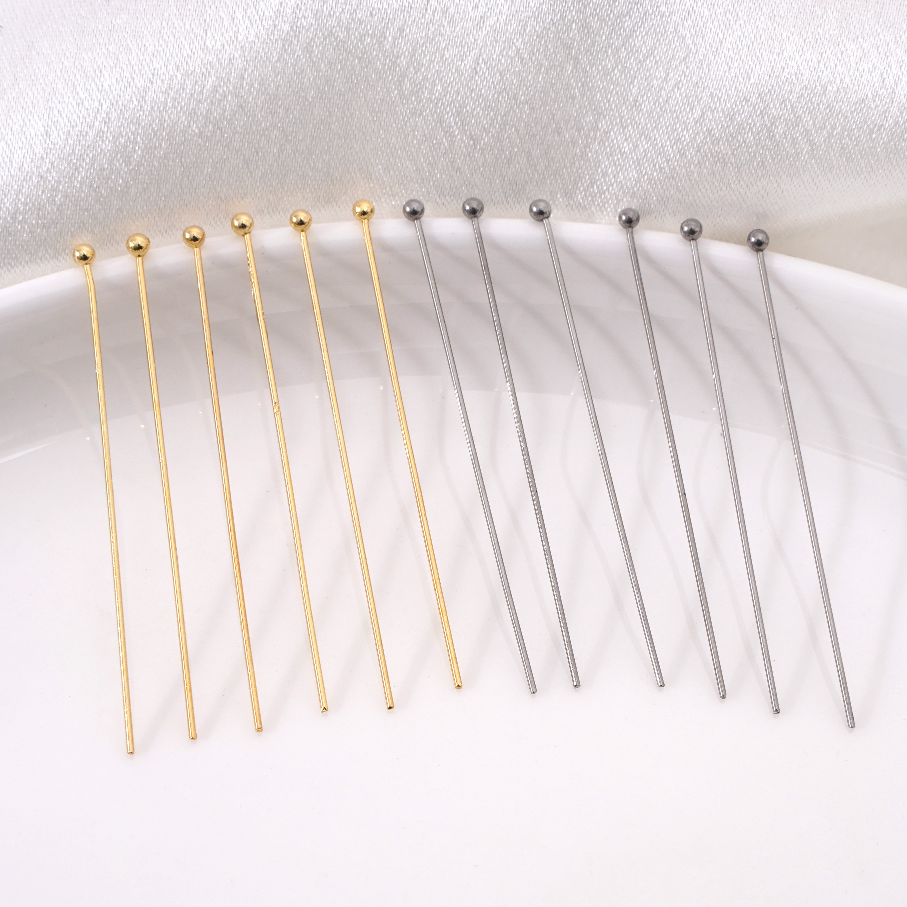 50-100pcs Stainless Steel Rhod - Jewelry Making Head Pins ulasan dan harga