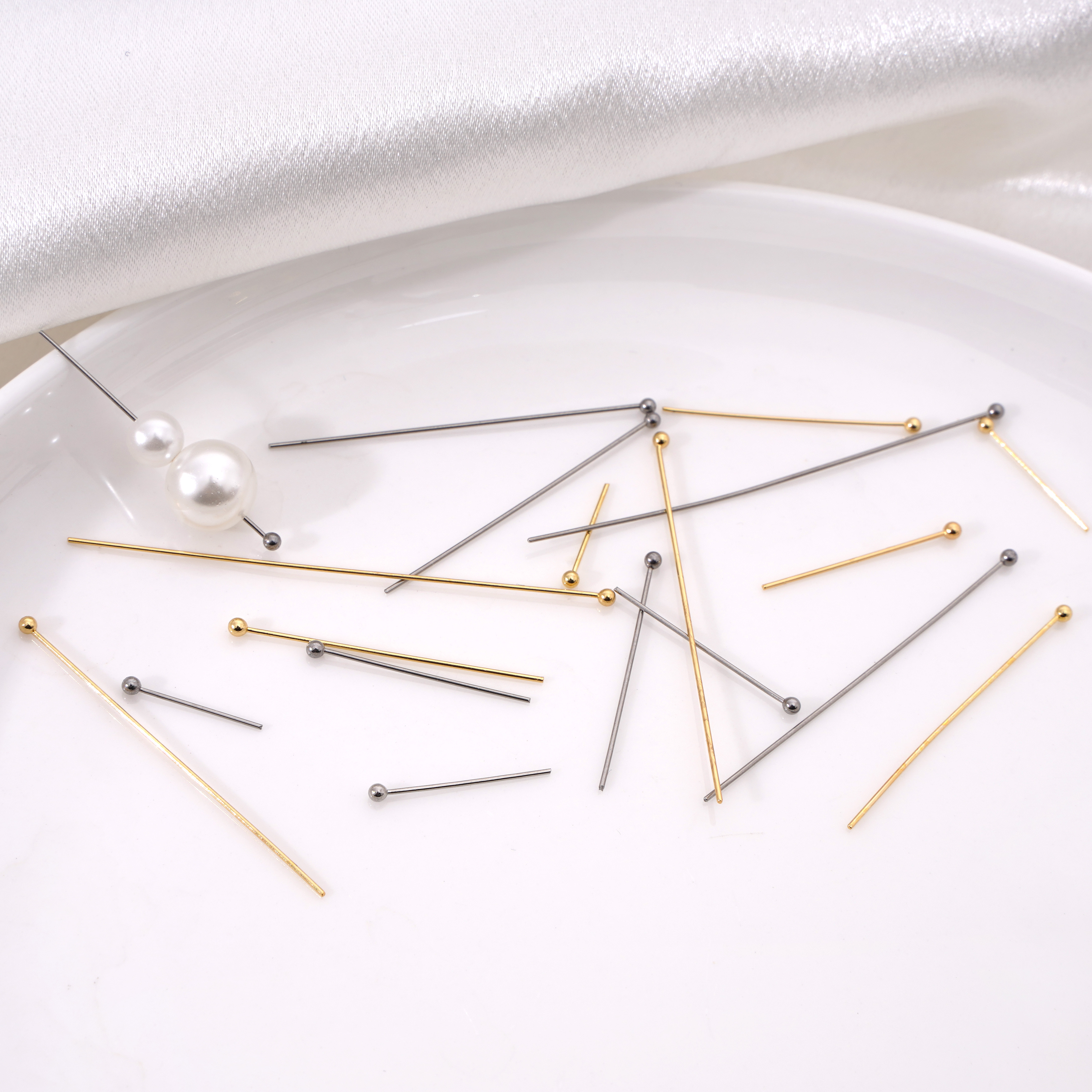 50-100pcs Stainless Steel Rhod - Jewelry Making Head Pins ulasan dan harga