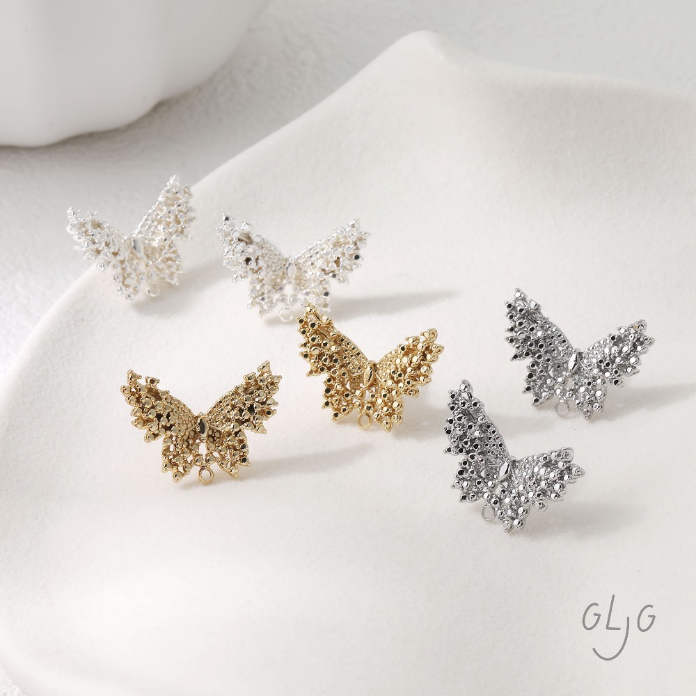 2PCS butterfly Design Ear Stud - Jewelry Making Head Pins ulasan dan harga