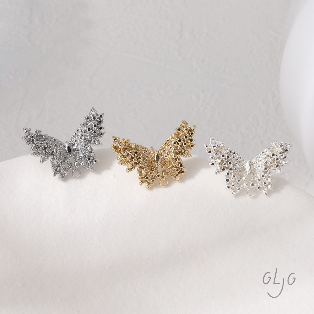 2PCS butterfly Design Ear Stud - Jewelry Making Head Pins ulasan dan harga
