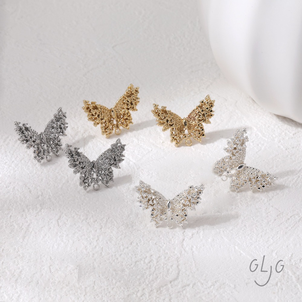 2PCS butterfly Design Ear Stud - Jewelry Making Head Pins ulasan dan harga