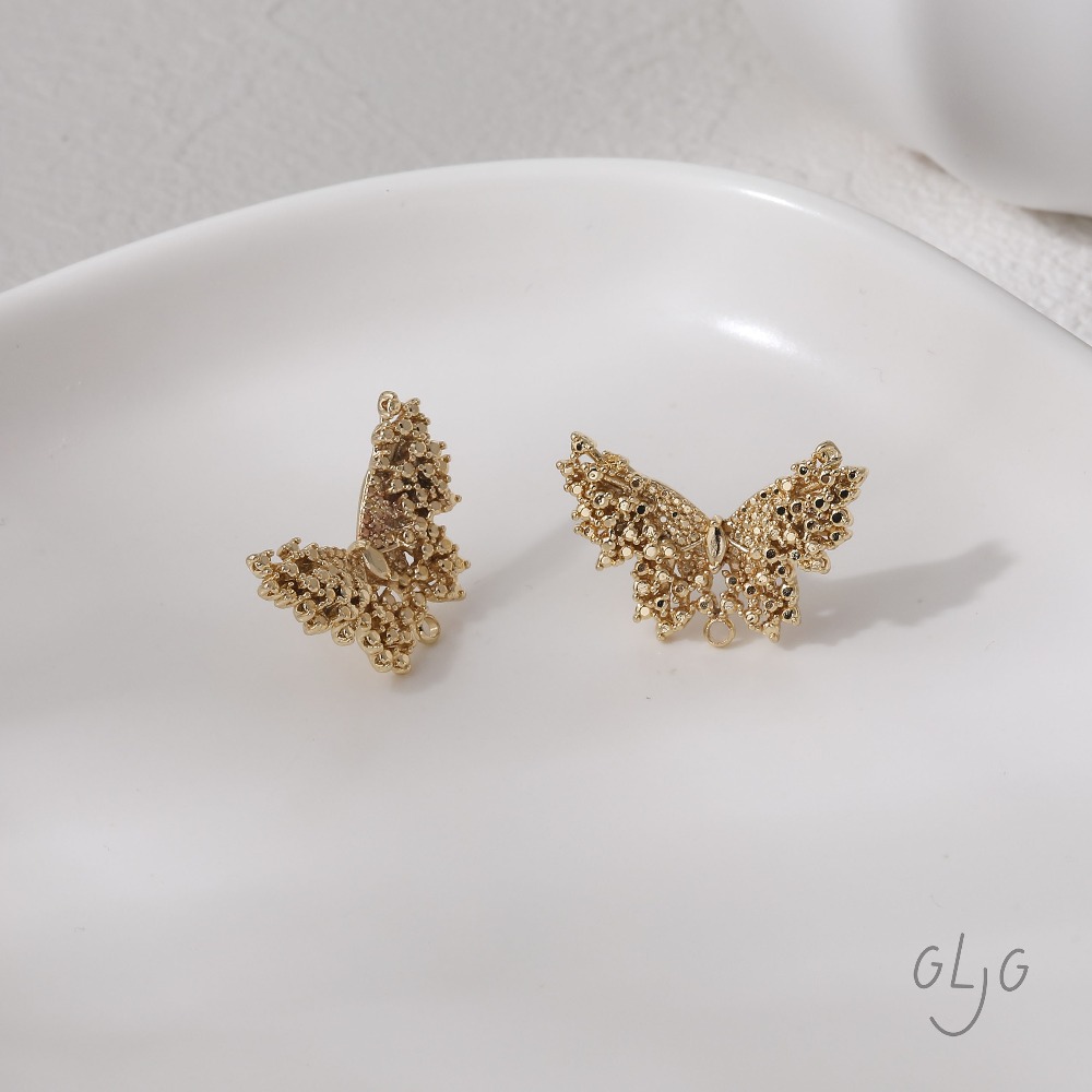 2PCS butterfly Design Ear Stud - Jewelry Making Head Pins ulasan dan harga