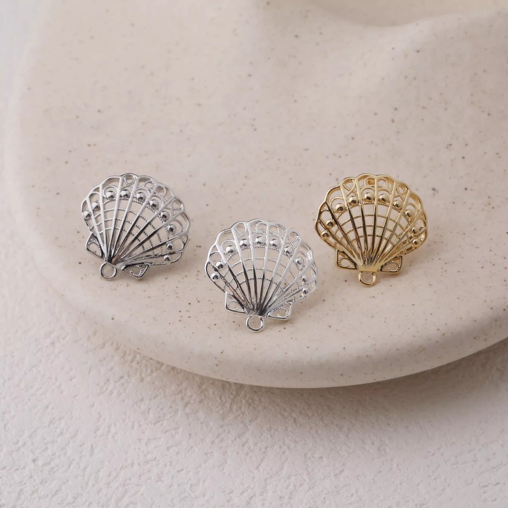 2PCS Dainty Shell Scallop Ear  - Jewelry Making Head Pins ulasan dan harga