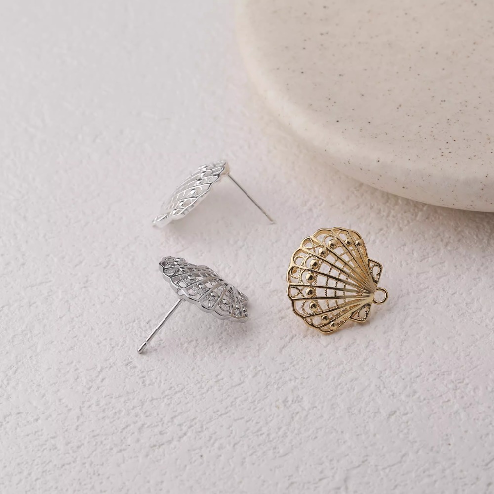 2PCS Dainty Shell Scallop Ear  - Jewelry Making Head Pins ulasan dan harga