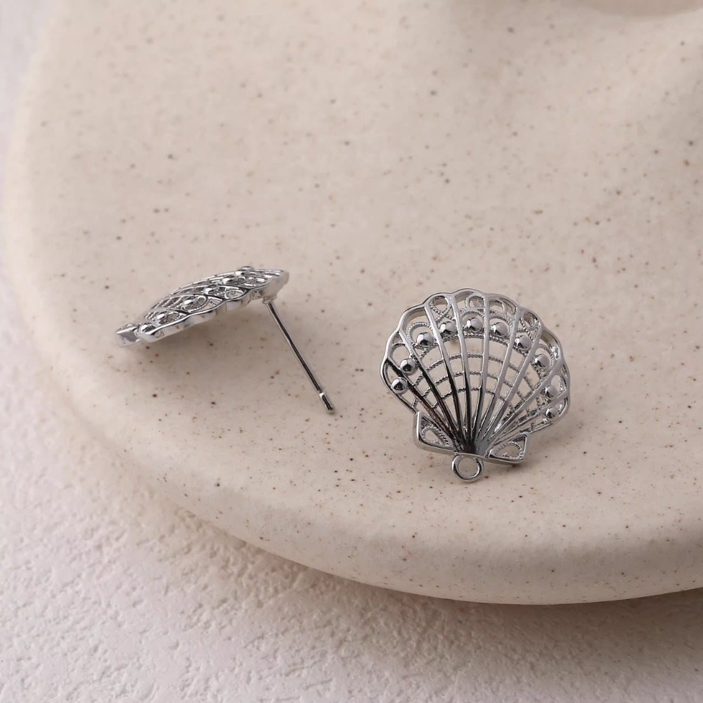 2PCS Dainty Shell Scallop Ear  - Jewelry Making Head Pins ulasan dan harga