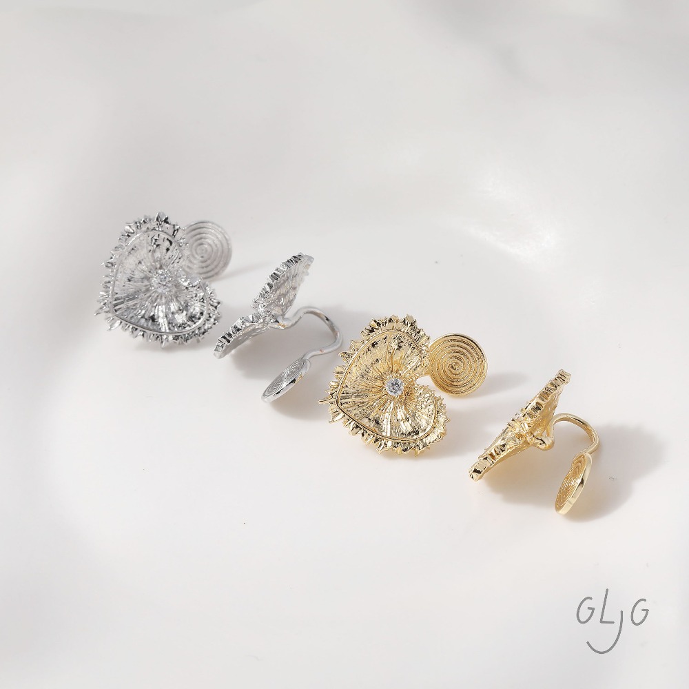 4PCS Heart Charms Stud Earring - Jewelry Making Head Pins ulasan dan harga